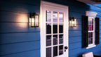 Black Steel Outdoor Wall Lantern 36cm with Bevelled Glass