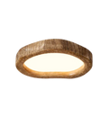 Round Wood-Effect LED Ceiling Light, Low Profile, 3 Sizes