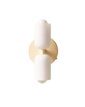 Twin Glass Shade Wall Light, E27, Six Colours, Plug-In or Wired