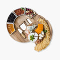 Acacia Wood Cheese Board Set with 4 Knives and 4 Bowls