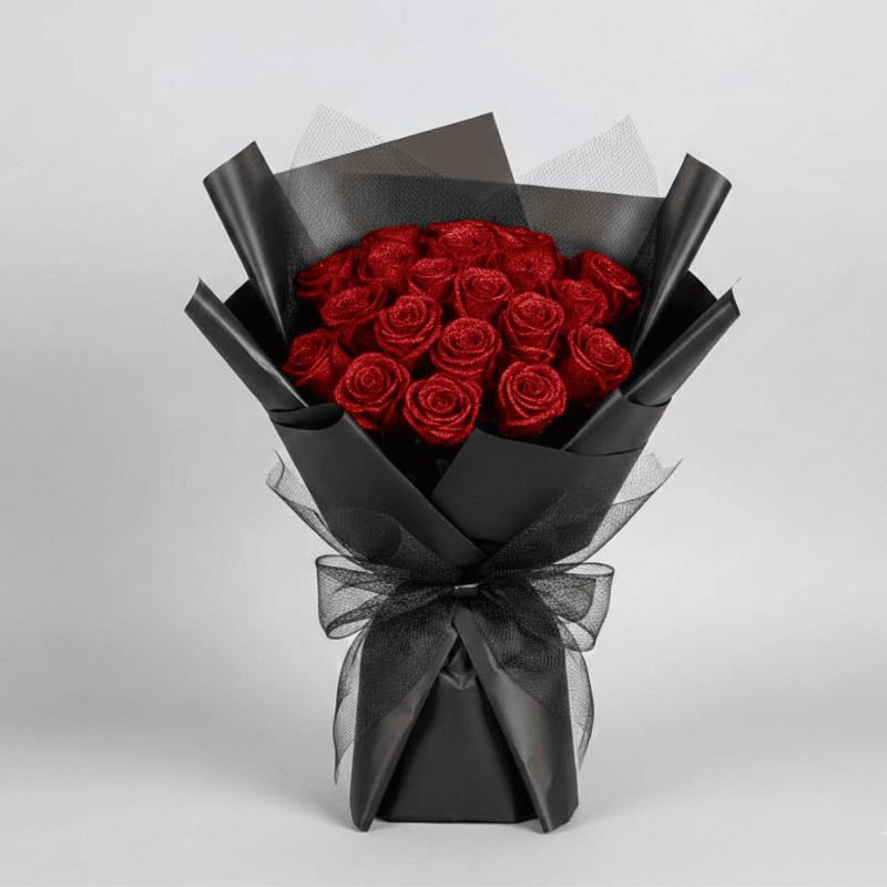 Preserved Rose in Clear Acrylic Dome, 25 cm, Red or Blue