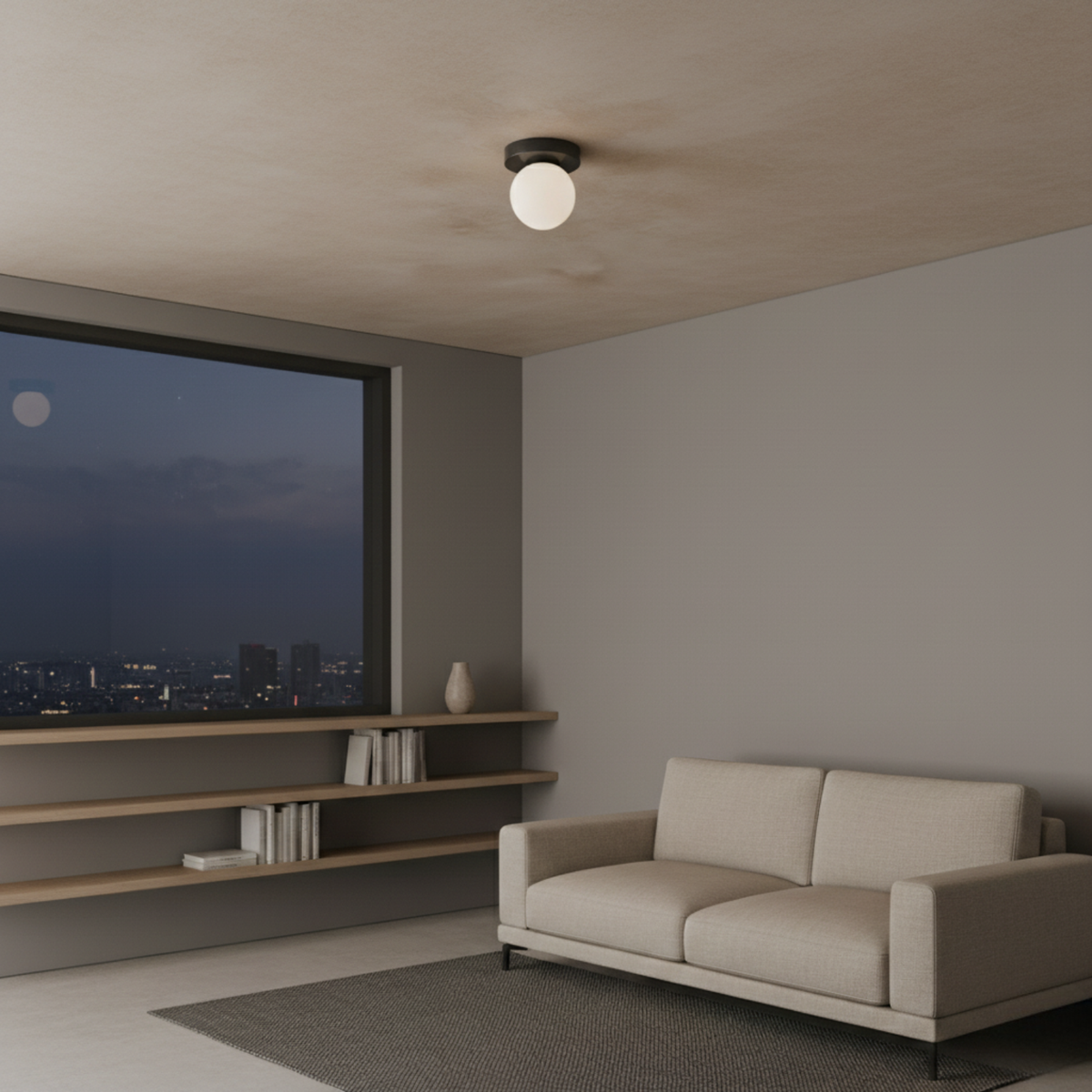Frosted Glass Globe Wall or Ceiling Light, 12cm, G9 LED Included