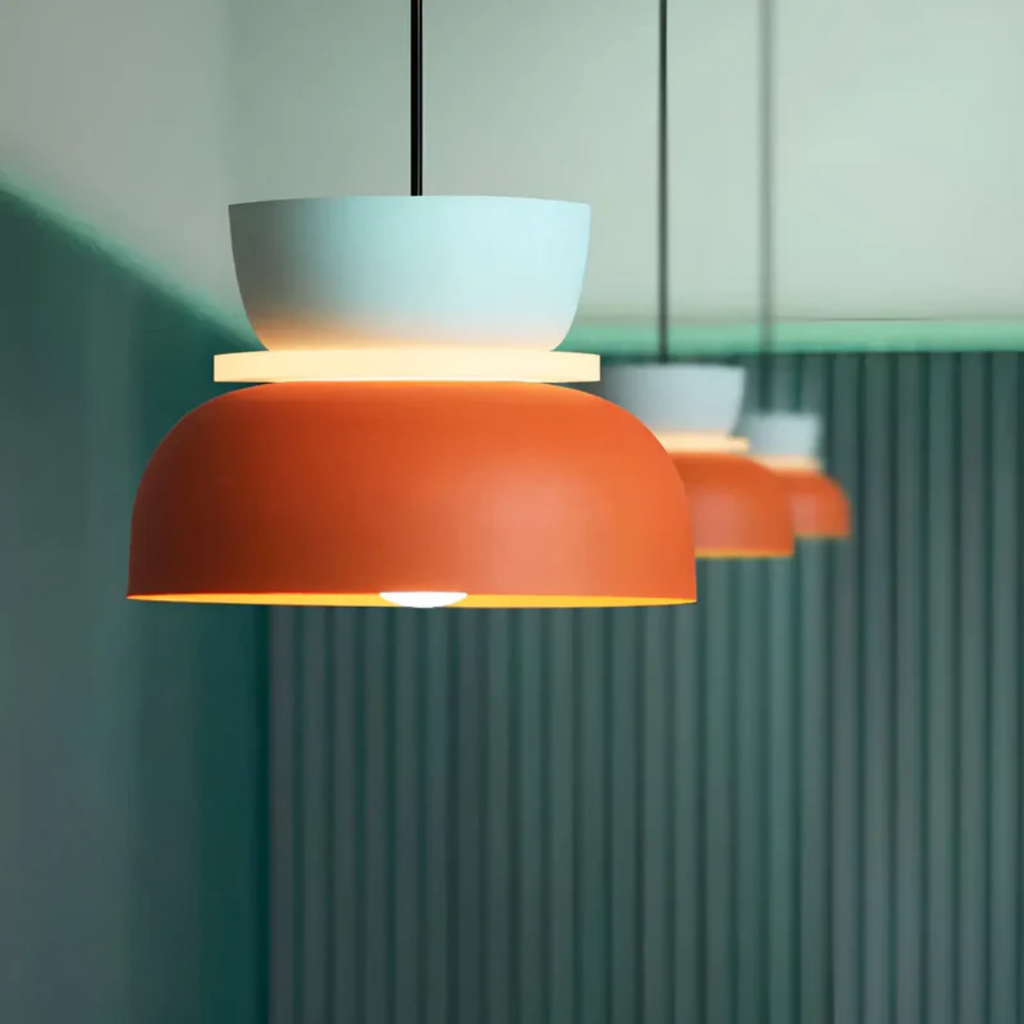 Colourful Metal Dome Pendant Light with E27 Fitting