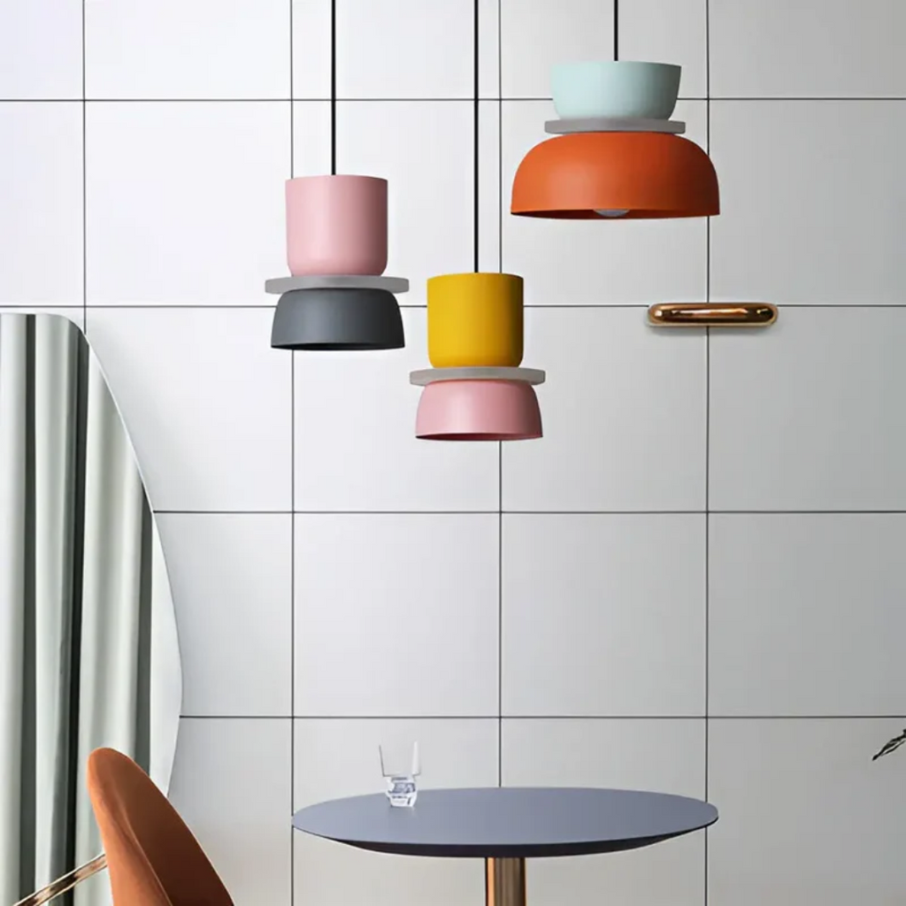 Colourful Metal Dome Pendant Light with E27 Fitting