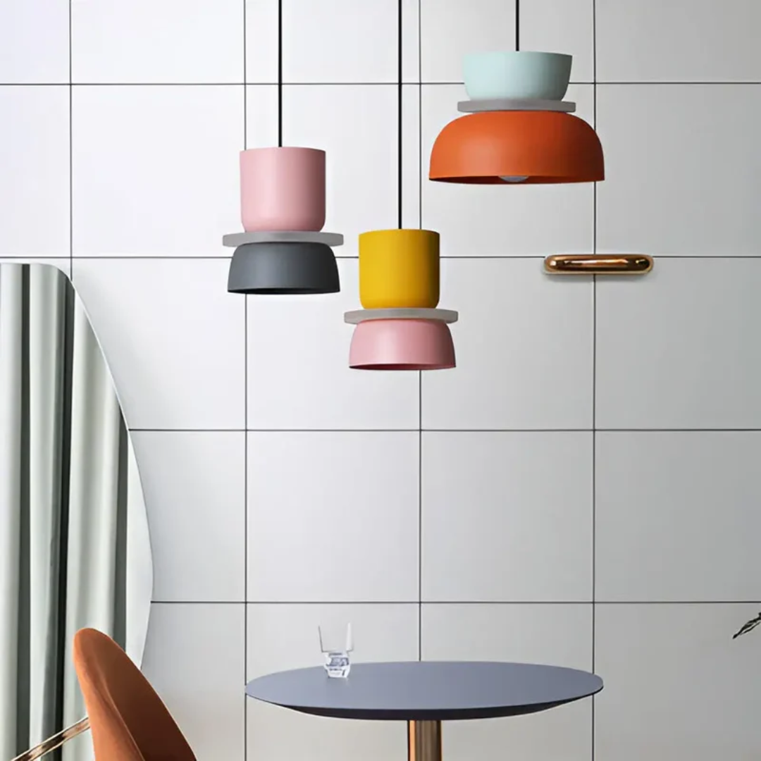 Colourful Metal Dome Pendant Light with E27 Fitting