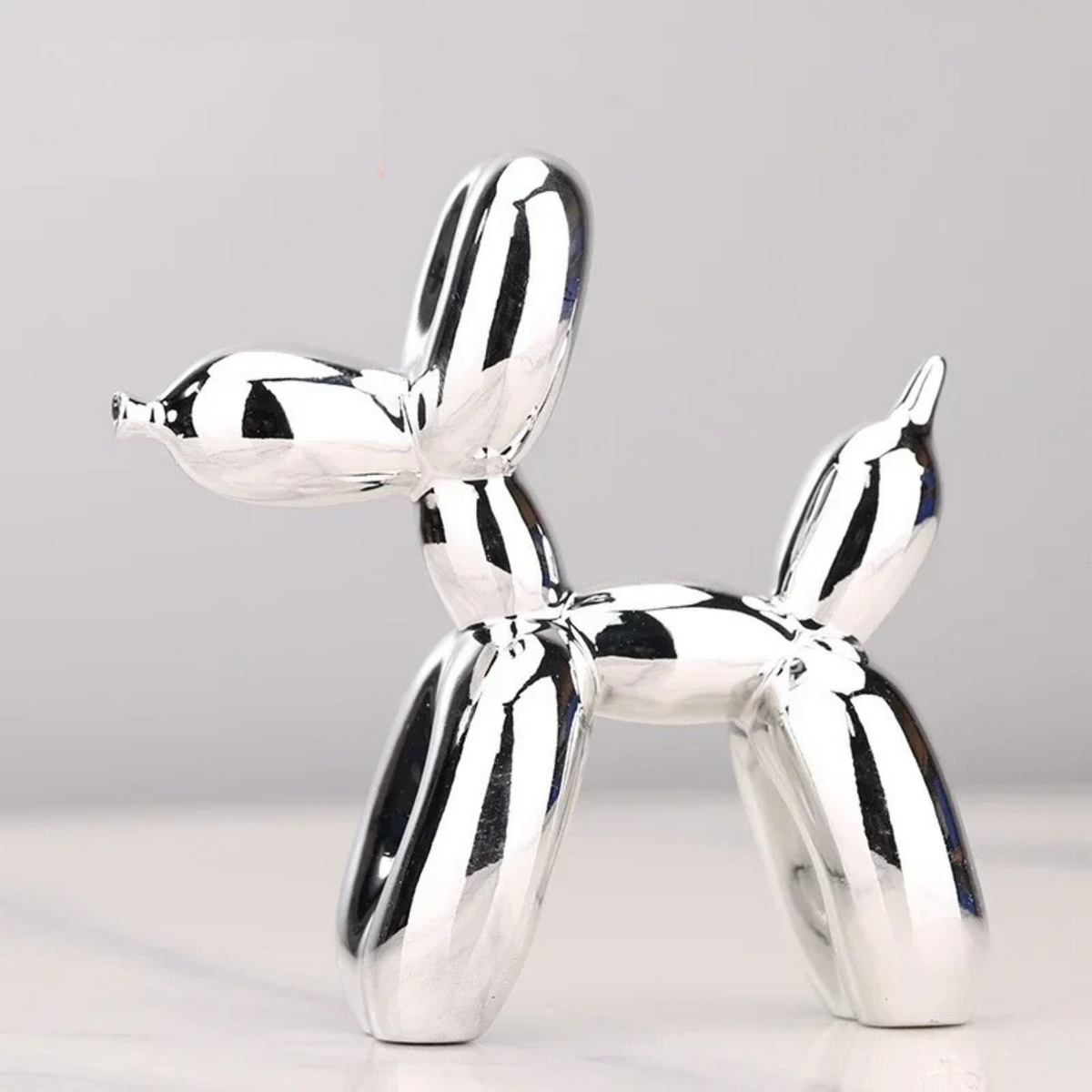 Balloon Dog Sculpture in Resin with Metallic Finish, 3 Sizes