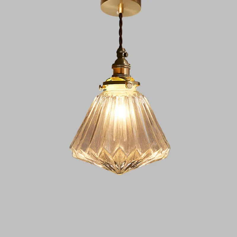 Clear Cut Glass Pendant Light, Scandinavian Retro Style, E27