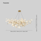 Ceramic Leaf U-Shaped Chandelier in Gold or Nickel, G9