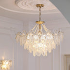 Glass Bead Chandelier with Gold-Effect Frame, 3 or 4 Tiers