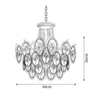 Glass Bead Chandelier with Gold-Effect Frame, 3 or 4 Tiers