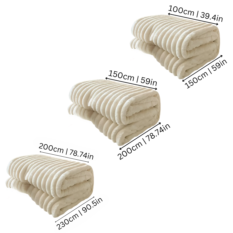 Soft Flannel Throw for Sofa and Bed, Three Sizes