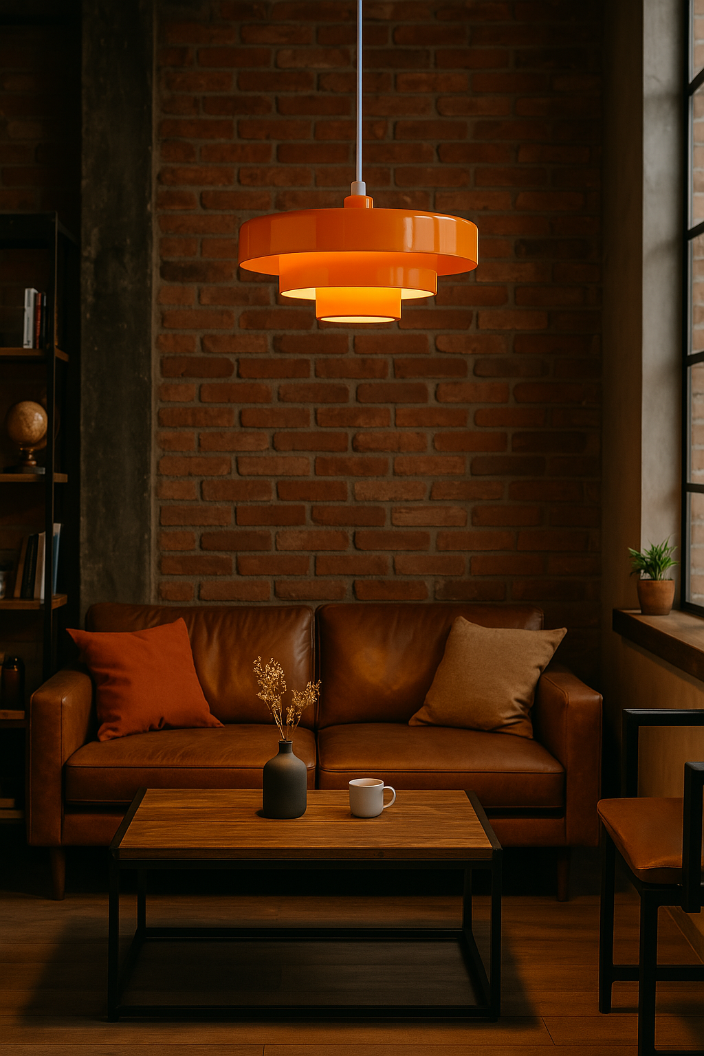Retro Metal Pendant Light with Integrated LED, Warm White 3000K