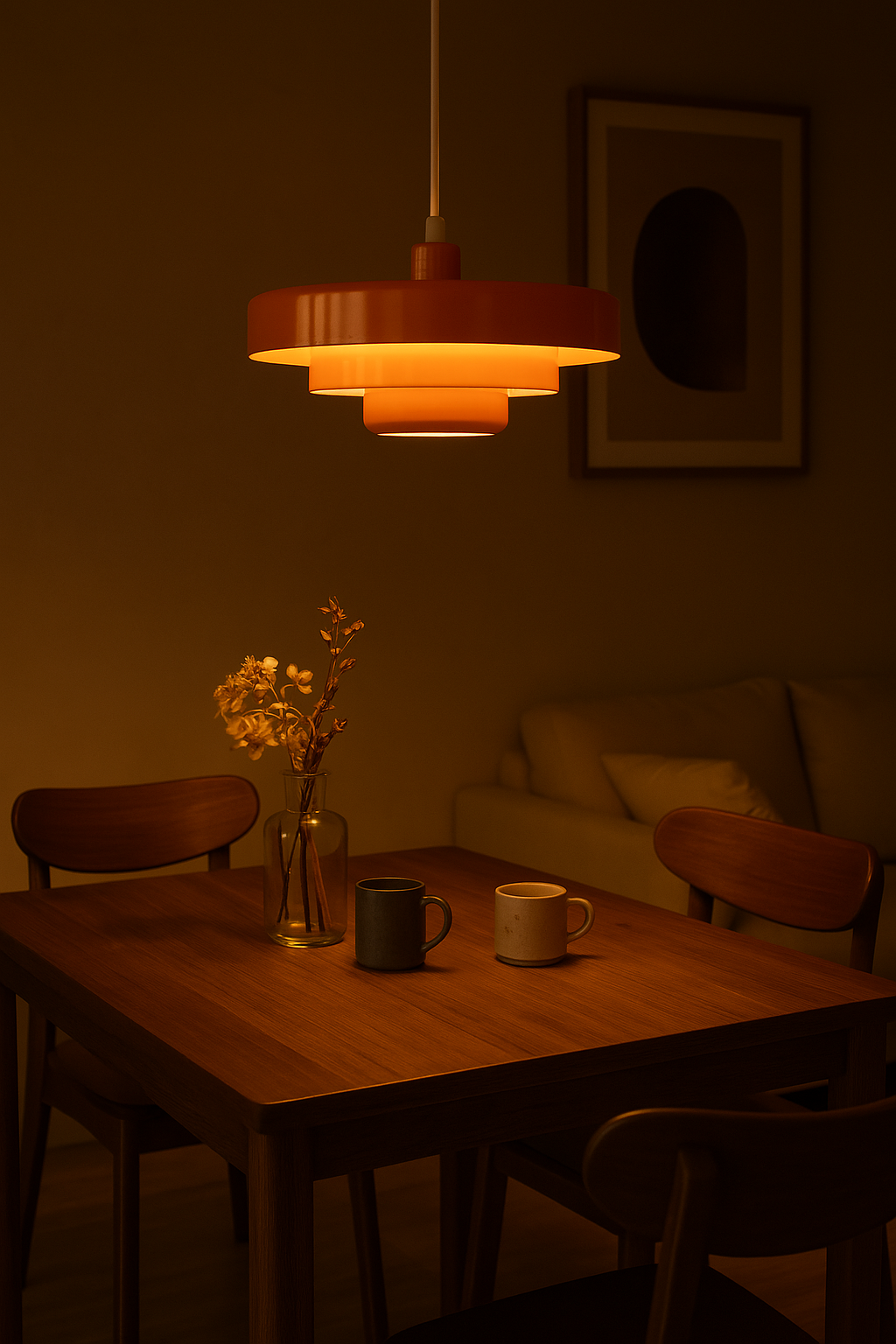 Retro Metal Pendant Light with Integrated LED, Warm White 3000K