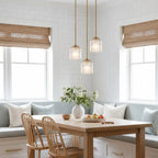 Ribbed Glass Pendant Light with Copper Finish, 11.5 cm
