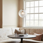 Ribbed Glass Pendant Light with Copper Finish, 11.5 cm