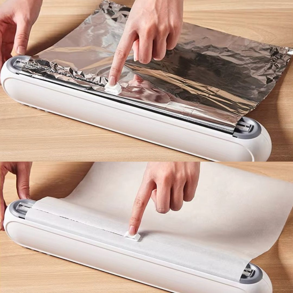 Magnetic Cling Film Dispenser with Built-In Cutter, BPA-Free