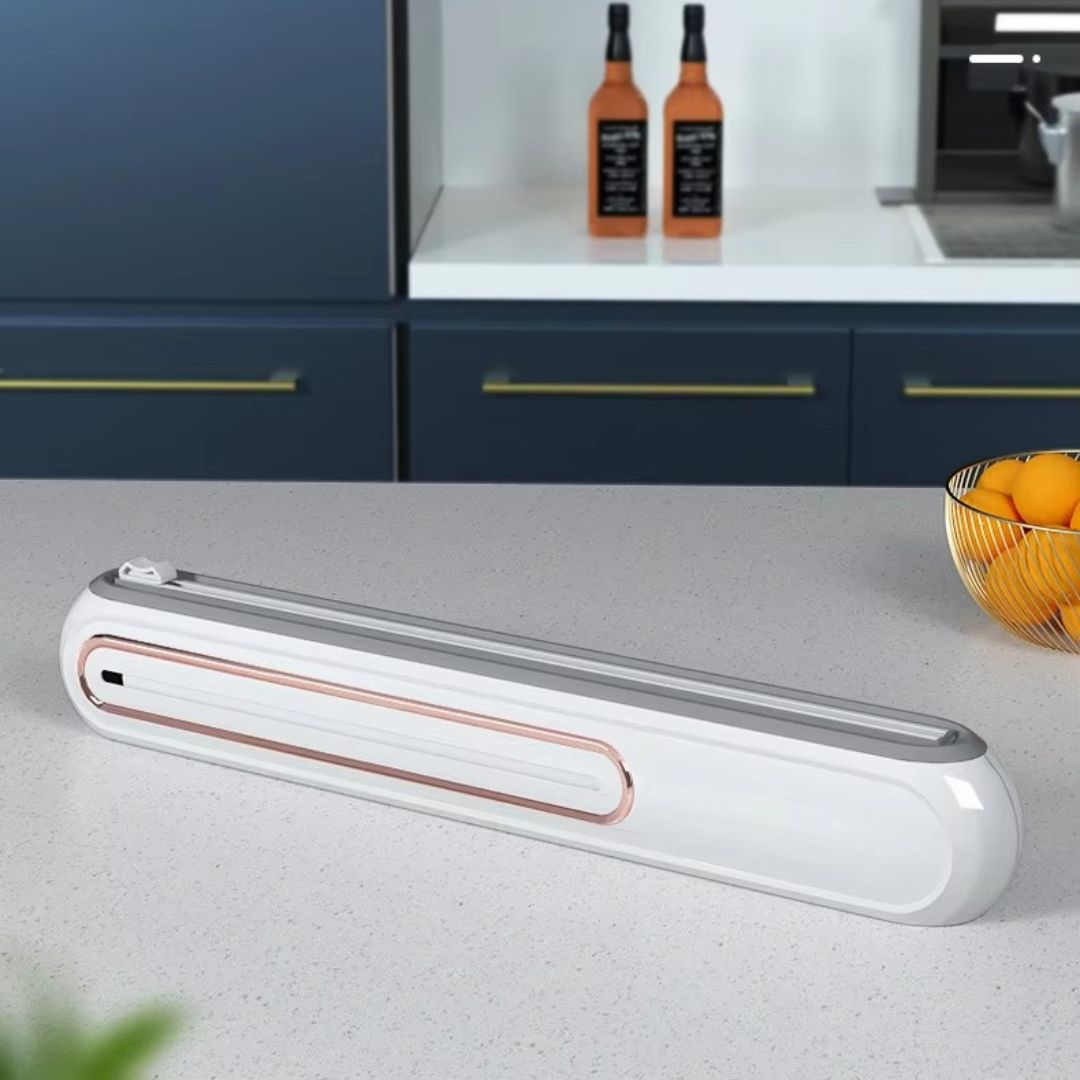 Magnetic Cling Film Dispenser with Built-In Cutter, BPA-Free