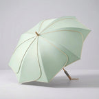Flower-Shaped Umbrella with Wooden Handle, UV Coated