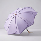 Flower-Shaped Umbrella with Wooden Handle, UV Coated