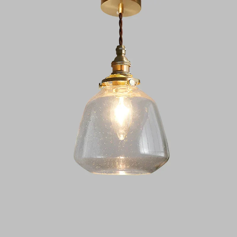 Clear Cut Glass Pendant Light, Scandinavian Retro Style, E27
