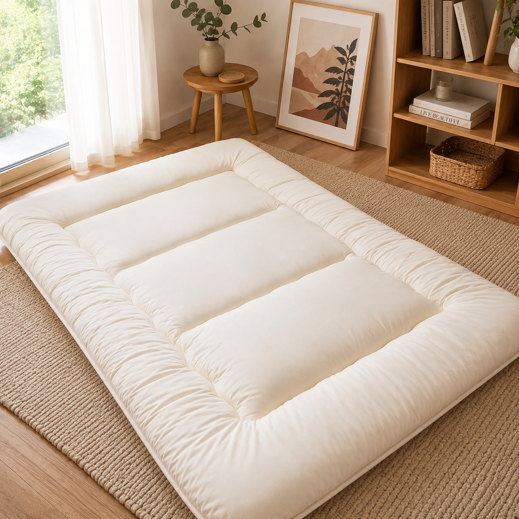 Składany materac futon o grubości 10 cm, japońska mata podłogowa