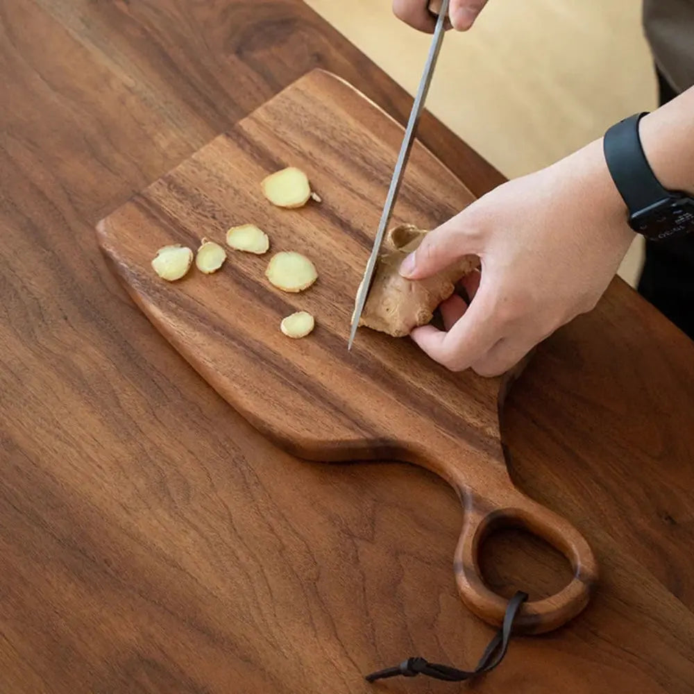 Solid Walnut Chopping Board Set of 2 with Hanging Hole, 34cm