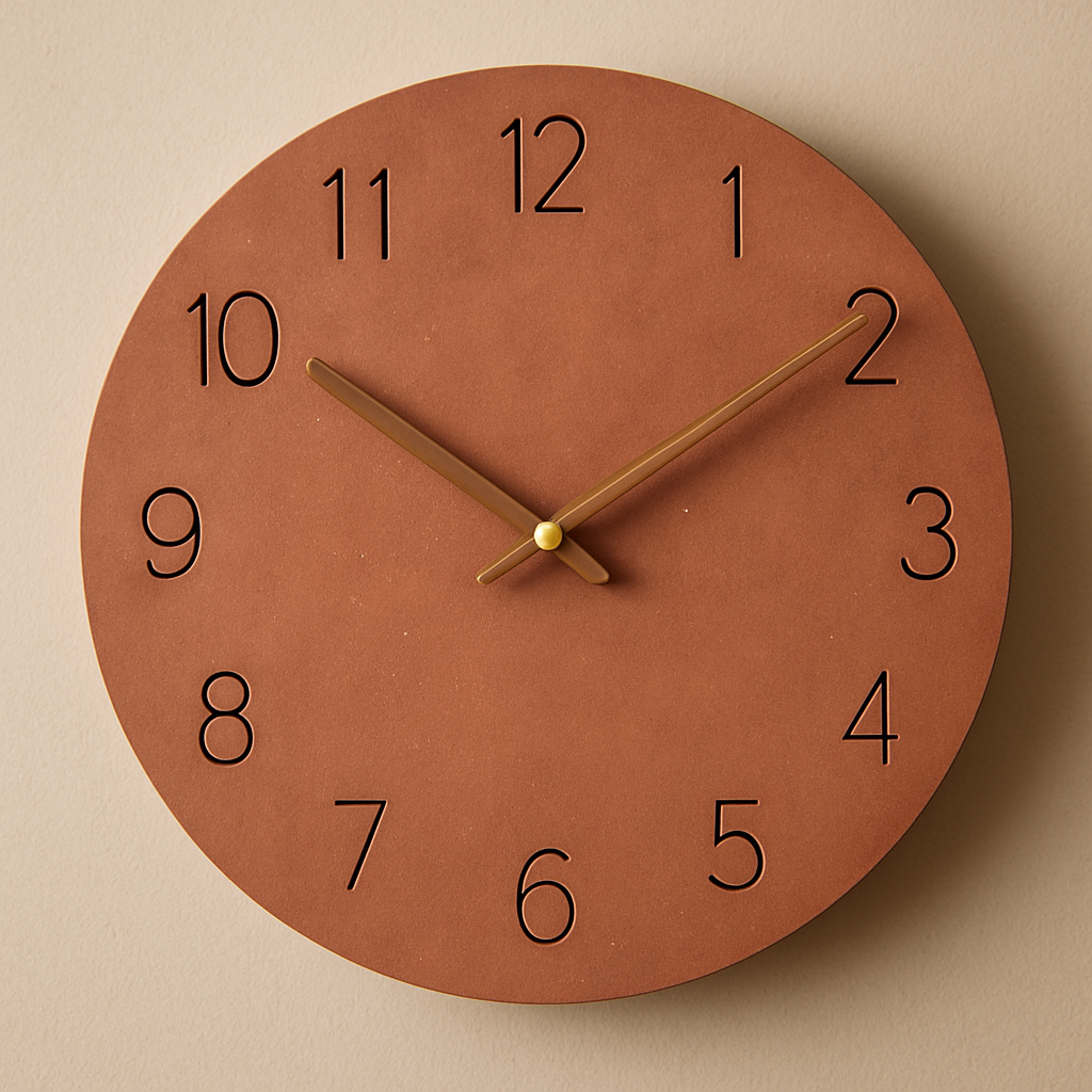 Minimalist Wooden Wall Clock, Silent Quartz, 29cm