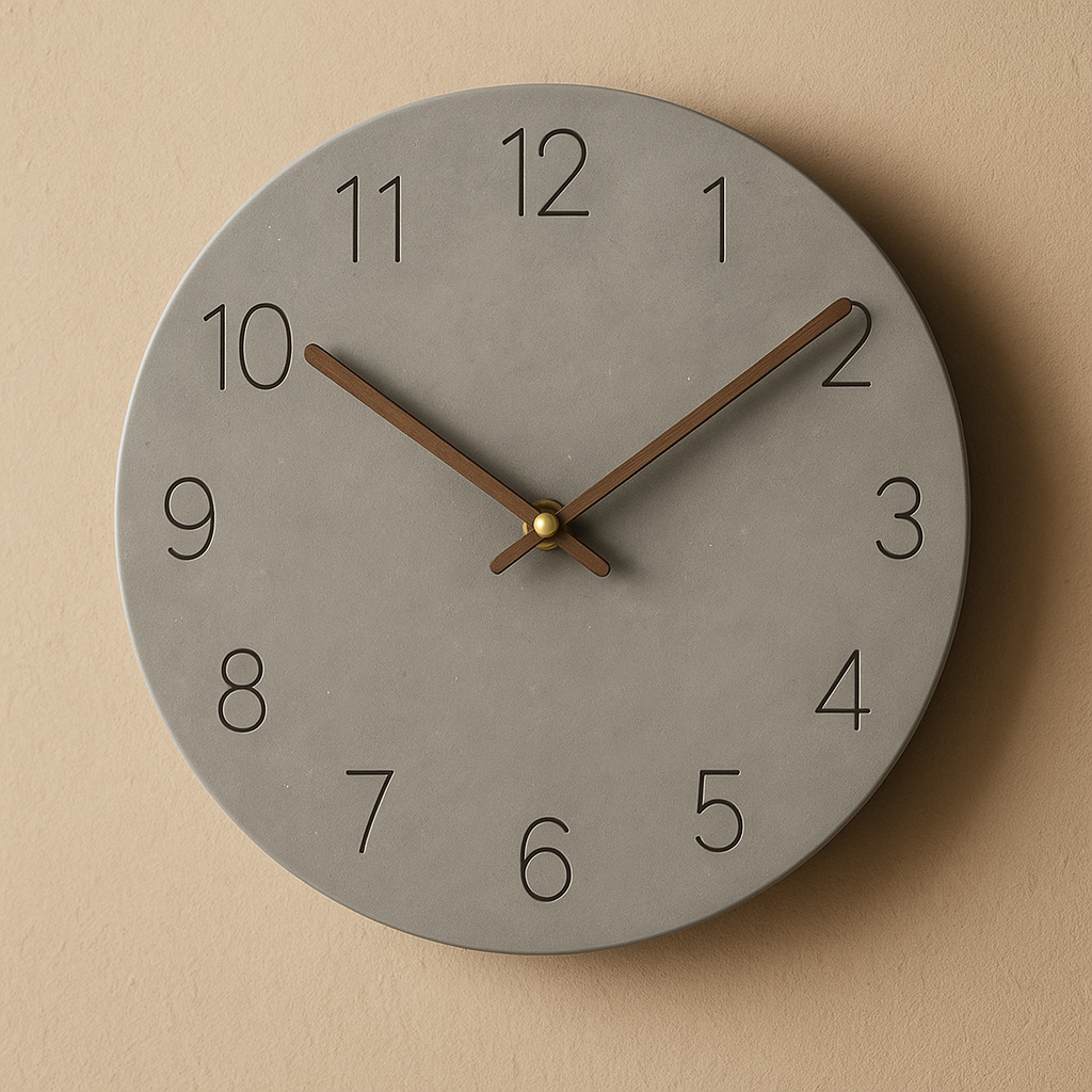 Minimalist Wooden Wall Clock, Silent Quartz, 29cm