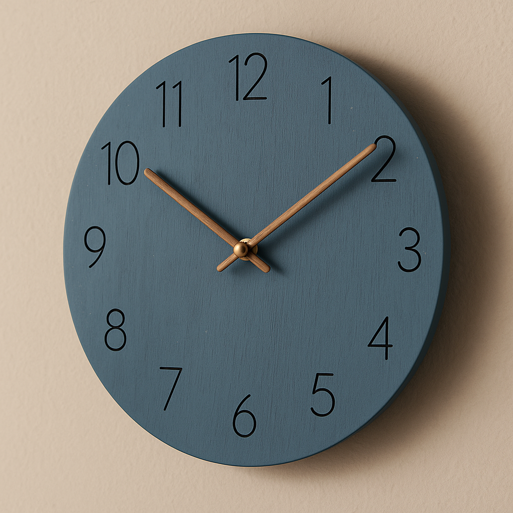 Minimalist Wooden Wall Clock, Silent Quartz, 29cm