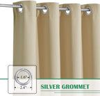 Waterproof Outdoor Patio Curtains with Eyelets, 2 Panels