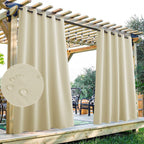Waterproof Outdoor Patio Curtains with Eyelets, 2 Panels
