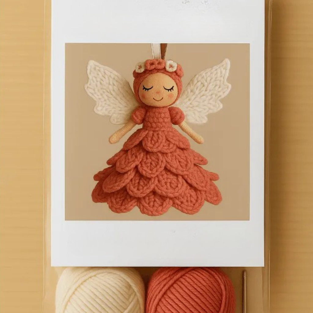 Crochet Kit for Christmas Angel Ornaments, Set of 5