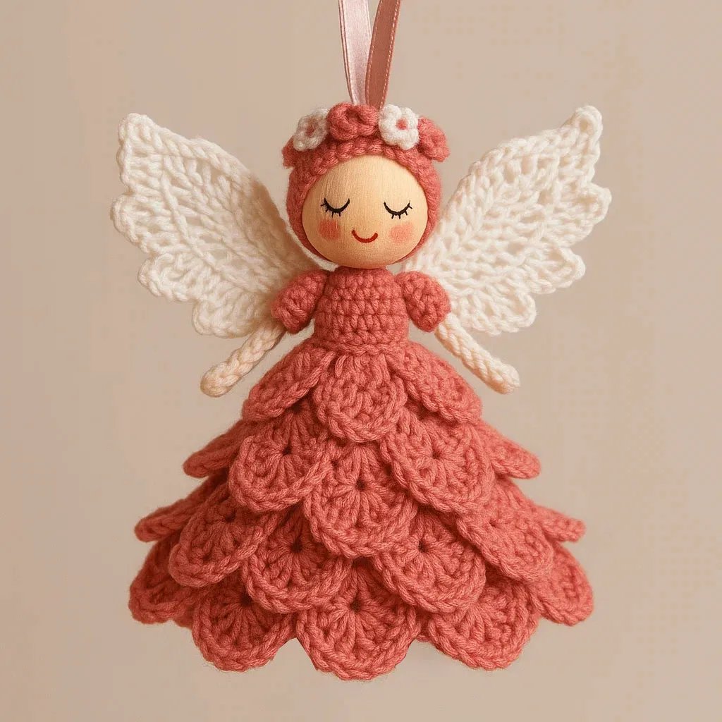 Crochet Kit for Christmas Angel Ornaments, Set of 5