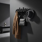 Folding Wall Coat Rack in Solid Wood, Piano Key Design