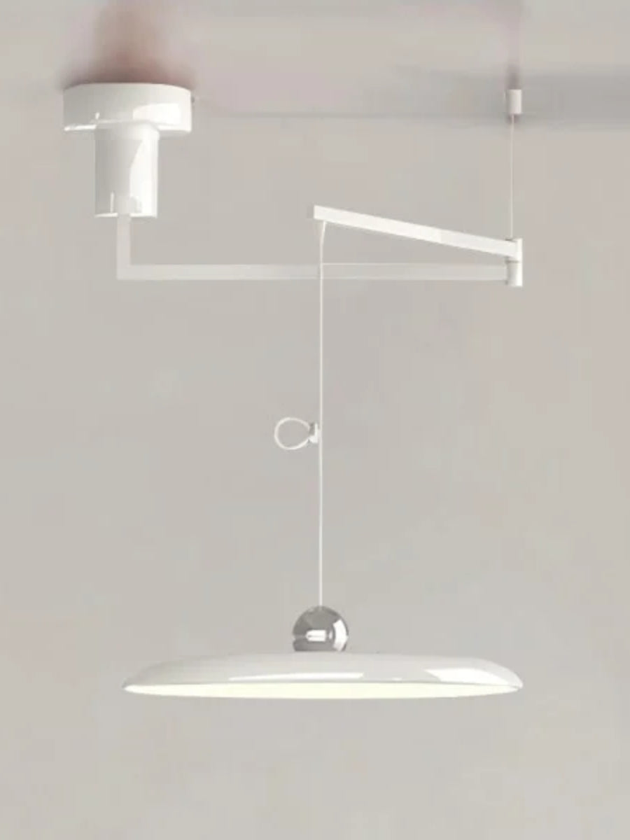 Adjustable Swing Arm Pendant Light in Metal, 40 cm Shade