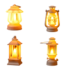 Mini Retro LED Night Light, 4-Pack for Dolls House Scenes
