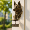 Dog Motif Wall Bell, Antique Bronze Finish, 27x13cm