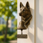 Dog Motif Wall Bell, Antique Bronze Finish, 27x13cm