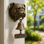 Dog Motif Wall Bell, Antique Bronze Finish, 27x13cm