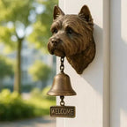 Dog Motif Wall Bell, Antique Bronze Finish, 27x13cm