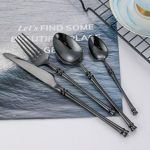 24-Piece Stainless Steel Cutlery Set for Six, Four Finishes