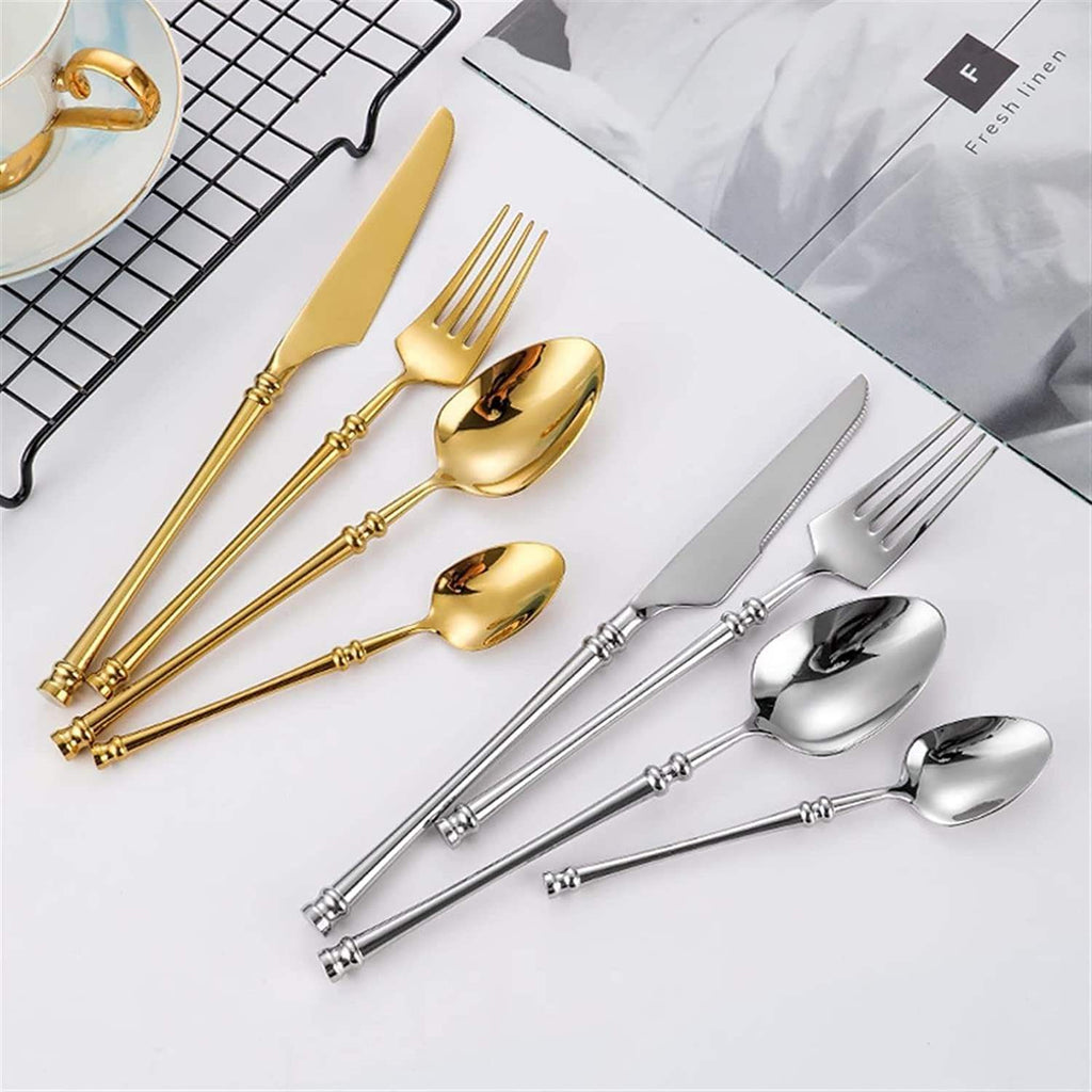24-Piece Stainless Steel Cutlery Set for Six, Four Finishes