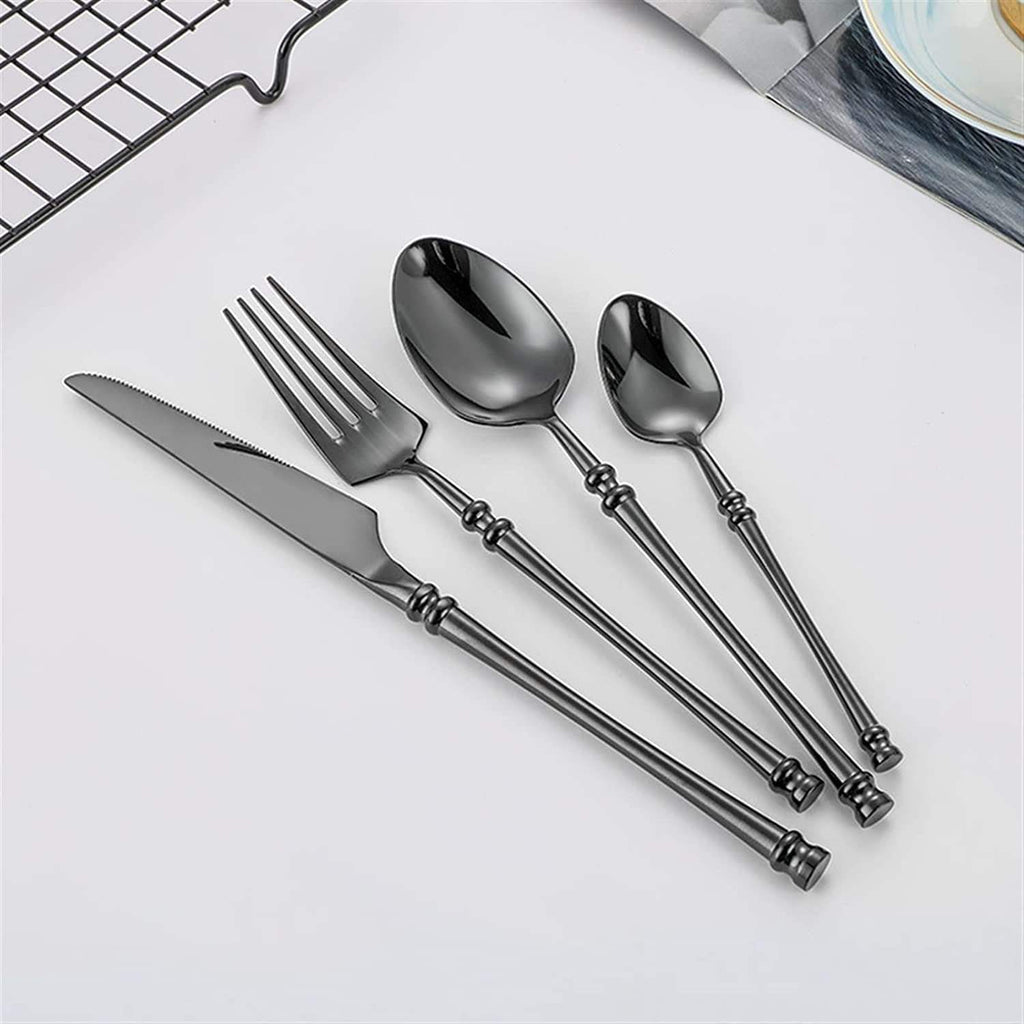 24-Piece Stainless Steel Cutlery Set for Six, Four Finishes