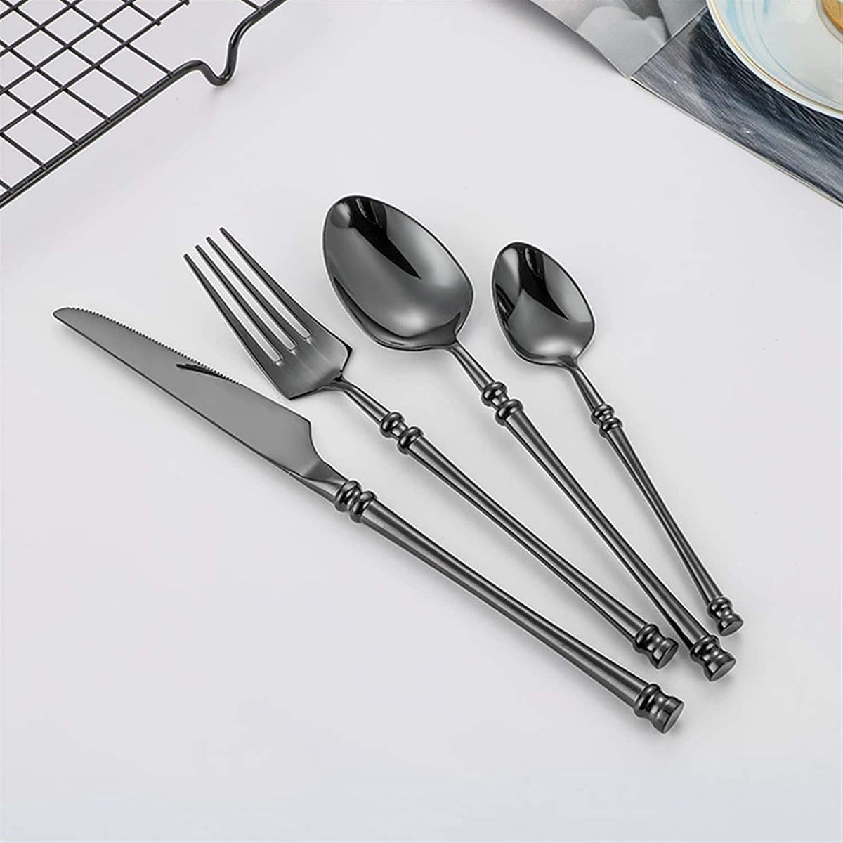 24-Piece Stainless Steel Cutlery Set for Six, Four Finishes