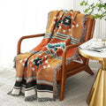 Jacquard Woven Throw with Plaited Fringes, 130 x 160 cm