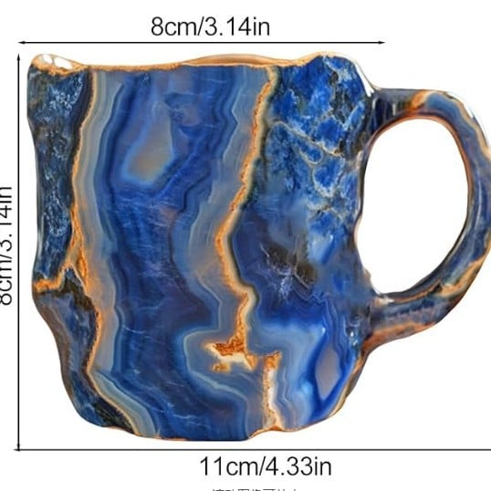 Gemstone-Effect Ceramic Mug, 200 ml, Hand Finished