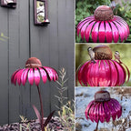 Decorative Metal Bird Feeder on Garden Stake