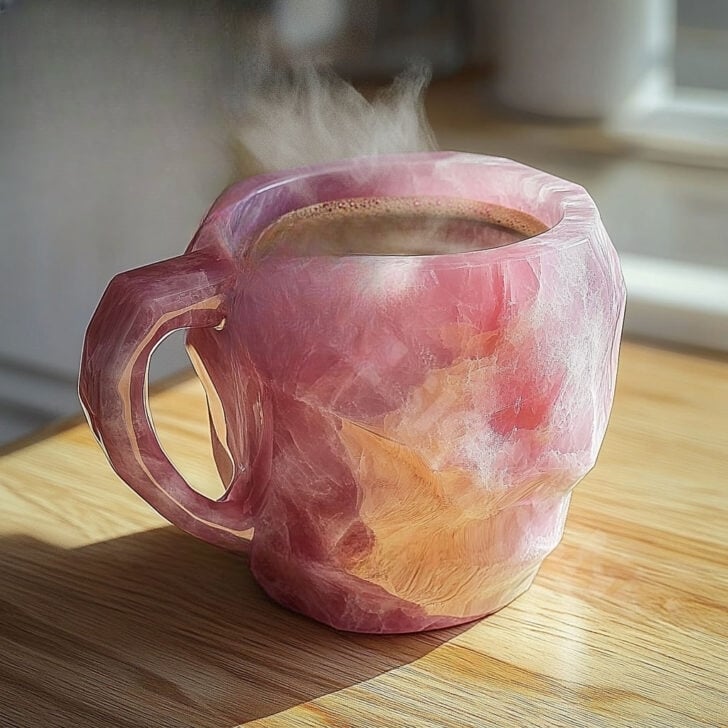 Gemstone-Effect Ceramic Mug, 200 ml, Hand Finished