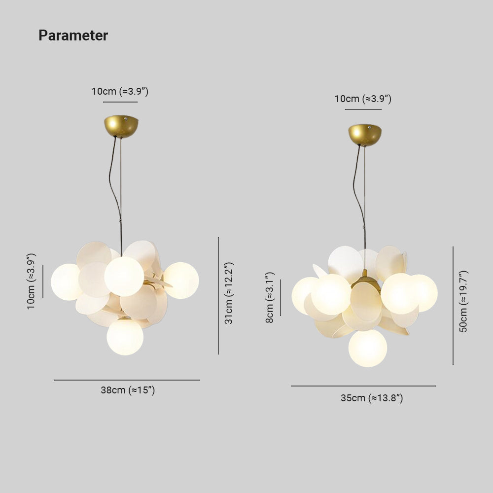 Glass and Acrylic Chandelier with G9 LEDs, 3 Colour Settings