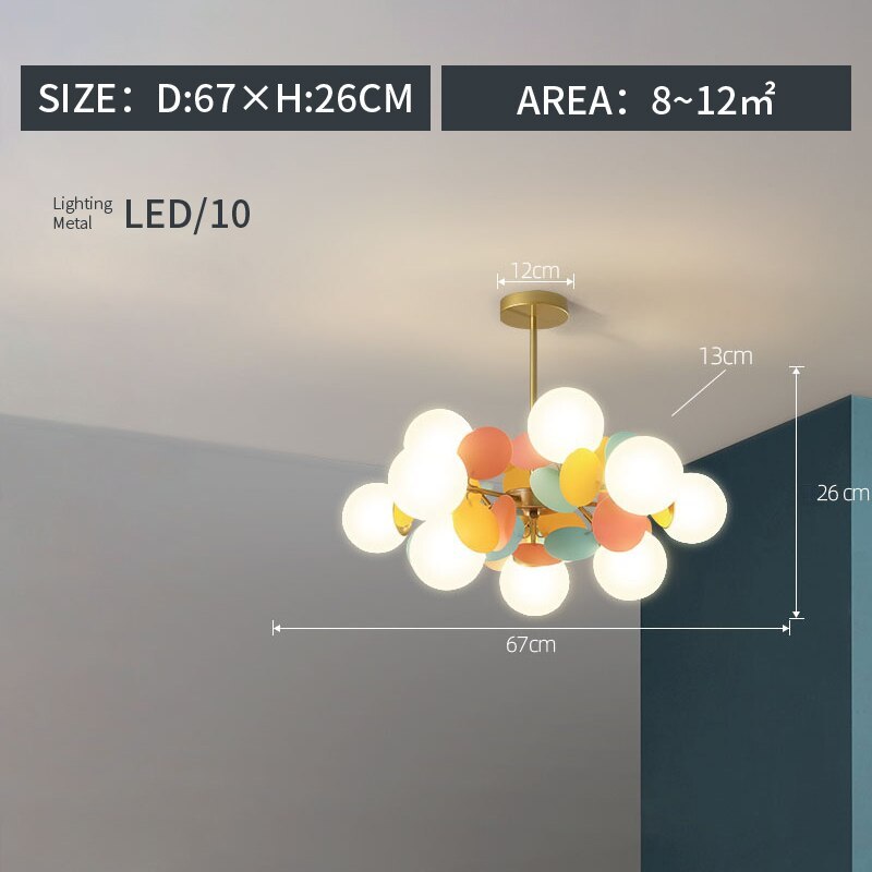 Glass and Acrylic Chandelier with G9 LEDs, 3 Colour Settings